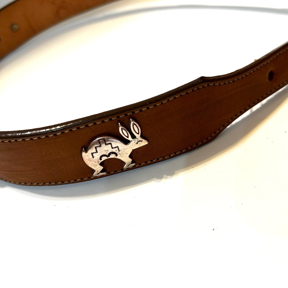 Silver Creek Brown Leather Belt with Silver & Rose Toned Fetishized Size 28 - Picture 13 of 13